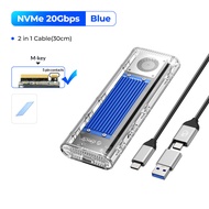 M2 ORICO เคส SSD NVME SSD Enclosure M.2 To USB Type C กล่องใส่ฮาร์ดดิสก์โปร่งใสสำหรับ NVME PCIE NGFF SATA M/b ดิสก์ SSD คีย์