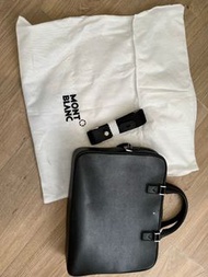 MontBlanc black sartorial briefcase (370x290 x70 mm) 萬寶龍黑色公事包 with dust bag and brand new shoulder s