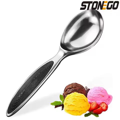 Ice Cream Scoop Zinc Alloy Ice Cream Scoop Stonego Spoon with Non-Slip Handle for Cookie Dough Gelat