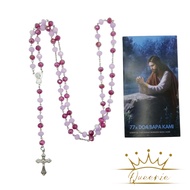Prayer & Rosary Sheet Package 77x Our Father | Czech Crystal Rosary Necklace 77x Our Father