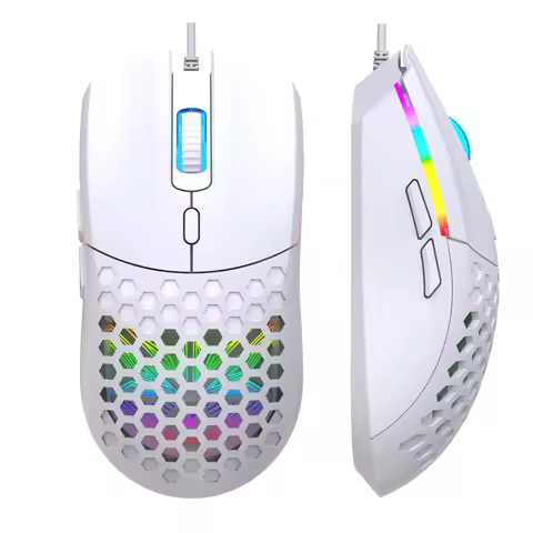 HXSJ S500 Optical Gaming Mouse Lightweight Ergonomic Wired Game Mouse Plug and Play USB Mouse for La