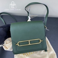 🌈Hermes💚Mini Roulis 19💚英國綠金扣🌟99新🌟evercolor皮🌟