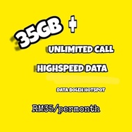DATA INTERNET PANTAS + Sim Prepaid Digi Tone Wow Unlimited Call 4G+
