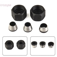 【CRAZYSPE】Router Bit Collet Trimmer Collet Chuck 1/4' Carbon Steel Chuck Router Bit