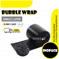 BLACK Bubble Wrap 0.5m x 100m - Single 2 in 1