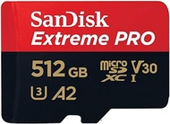 SanDisk Extreme Pro microSDXC UHS-I Memory Card with SD Adaptor, 512GB, V30, U3, C10, A2, 200MB/s R, 140MB/s W (SDSQXCD-512G-GN6MA)