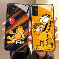 CK-58 Garfield cute HD Glass Casing for Samsung A05S A35 A55 A24 A14 A15 A04S A34 A25 M15 A54 S21 FE