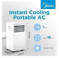 TERBARUU!! AC MIDEA PORTABLE 0,5 PK 1/2 PK MPHA-05CRN7 LOW WATT AC