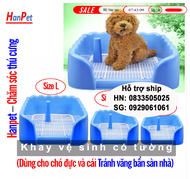 Hanpet - Khay vệ sinh chó (4 loại) khay nhựa vệ sinh chó / khay hứng kít chó / khay cho chó / hướng