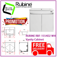 RUBINE RBF-1554D2 WH Vanity Cabinet / FREE EXPRESS DELIVERY