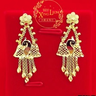 Xing Leong 916 Gold Screw Hanging Earring / Subang Screw Hanging Emas 916