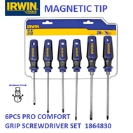 IRWIN 1864830 6PCS PRO COMFORT GRIP SCREWDRIVER SET PHILLIP (+) SLOTTED (-) SETS PRO COMFORT GRIP SC