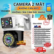[Free sim included] Yoosee Camera uses 4G sim, 2 eyes view 2 screens at the same time, color night v