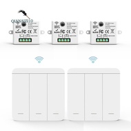 3PCS Wireless Light Wall Switch  433Mhz Relay Receiver with 2x 3Gang Panel Switch LED Remote Control