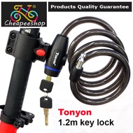 Bike key Lock 1.2m Anti Theft Steel PVC With Holder Bicycle Lock Accessories