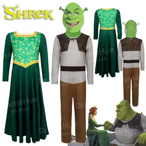 Movie Shrek Princess Fiona Cosplay Shrek Cosplay Costumes Bodysuit Mask Dress Role Outfit Halloween 
