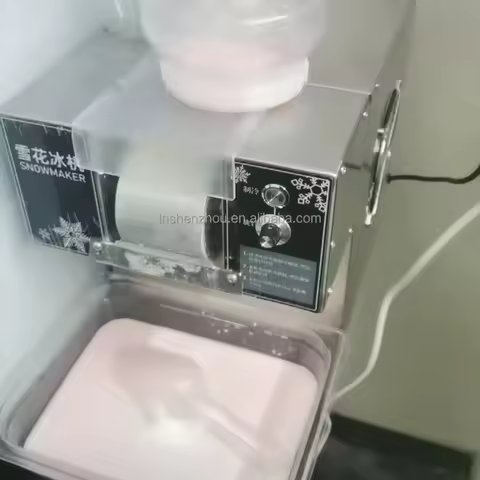 Commercial Snowflake Ice Machine Automatic Snow Cone Maker Ice Crusher Stainless Steel Water-cool Cr