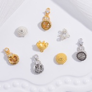 S925 Sterling Silver Inlaid Zirconium Crown Tassel Flower Hat Accessories Handmade DIY Pendant Earri