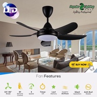 【Ready Stock】Alpha Cosa Xpress Led fan 54 40 Baby Fan 5 Blades 4 Speeds LED With Remote Control ceil