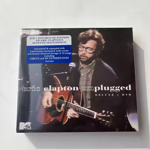 Retro Eric Clapton Music CD Unplugged Deluxe Edition Album 2pcs Music Record+DVD Cosplay Walkman Car
