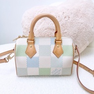 Lv speedy 20 藍綠拼色格波士頓包