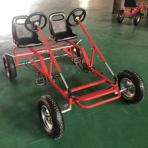 Promo Customized Hot Sale Four Wheel Heavy Duty Double Seat Pedal Go Cart for Kids and Adults