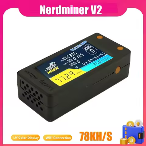 SuperDeals Nerdminer V2 78KH/S BTC Solo Lottery Miner with LCD Display Bitcoin BTC Crypto Miner ASIC