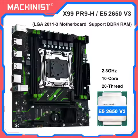 MACHINIST X99 PR9-H Motherboard combo With Intel Xeon E5 2650 V3 CPU LGA 2011-3 Support DDR4 Dual-ch