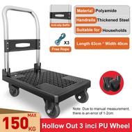 150KG/500KG/1000KG Hand Truck Iron PVC Troli Barang Foldable Trolley Heavy Duty