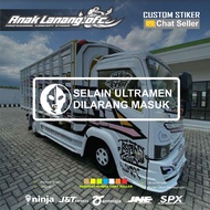 Car pickup truck window Sticker besides ultraman no steps into the truck glass Sticker besides the u