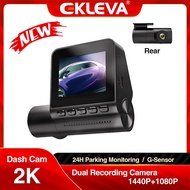 EKLEVA กล้องติดรถยนต์4K/2K หน้าจอ2.0 IPS 2160P External GPS WiFi 140 FOV DVR 24H จอถอยหลัง HD บันทึกกล้องมองหลัง