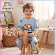 Tinytreasures19 Nb-5yrs old Longsleeve Pajama Pure Cotton Set for Boy Fashion Kids OOTD Sleepwear