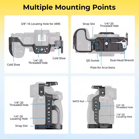 SmallRig Z50 II Baseplate / Camera Cage for Nikon Z50 II with Tempered Glass Protector w Arca-Swiss