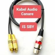 DB251 } } XLR Female to 2 RCA Male Gold 1 Meter Canare Japan Mic Mixer Cable