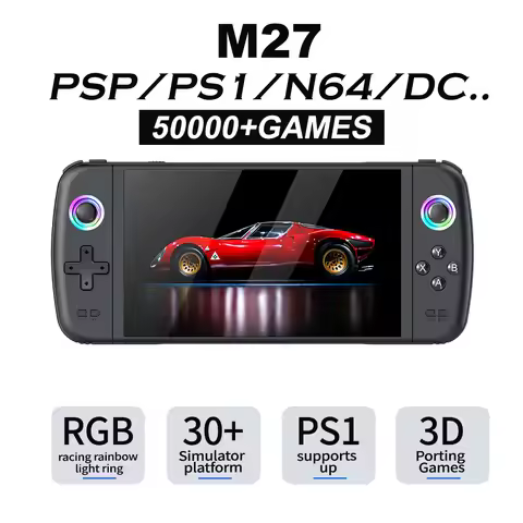 7.0-inch large screen M27 portable retro handheld game console with 50,000+ games for PSP/PS1/N64/AR