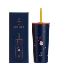 Tora แก้วน้ำเก็บความเย็น สแตนเลส พร้อมหลอดดูด ลายคริสต์มาส X-Mas 2025 ขนาด 590 มล. สีกลางคืน