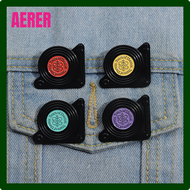AERER Xedz Kreative Schwarze Platte Metall Brosche Musik Rock Farbe CD 90er วินเทจ Jahre Musik Abzei