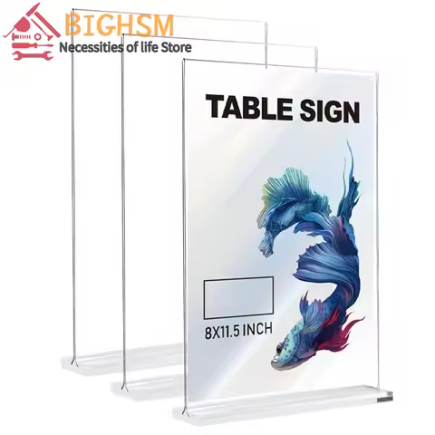 1PC Acrylic Sign Holder A4/A5/A6 Desk Display Stand Price Label Display Rack Menu Stand Holder Resta