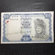 Duit Lama Koleksi "B1" Prefix Malaysia Siri 3 RM50 Tun Ismail (1pcs)