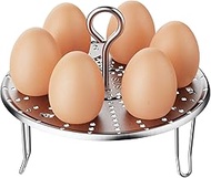 GSlife Egg Steamer Rack - Stainless Steel Trivet with Removable Handle for 3, 6, 8 Qt Instant Pot Accessories, Foldable Steamer for Cooking, Cook 6 Eggs, Stackable Steaming Holders for Eggs, 1 Pack