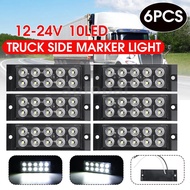 6PCS 12-24V 10LED Side Marker Light Tail Lamp Position Light For Truck Trailer Van