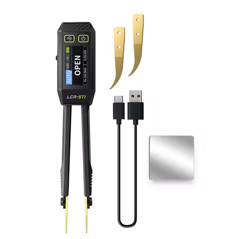 New FNIRSI LCR-ST1 Mini Smart Tweezer LCR SMD ESR Tester Resistance Capacitance Inductance Continuit