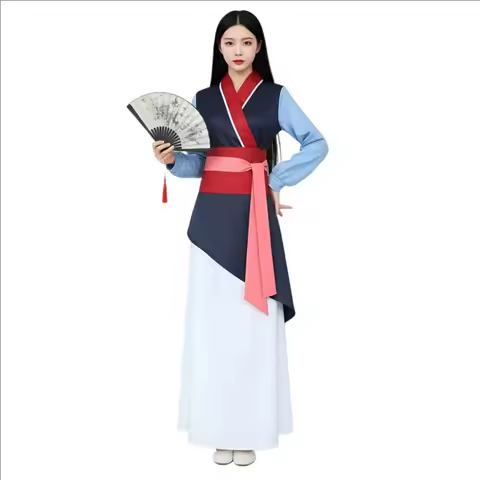 Adult Mulan Cosplay Costume Women Princess Mu Lan Dress Chinese Hanfu Heroine Outfit for Halloween C
