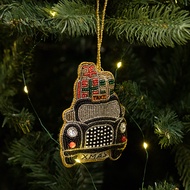 比利時Goodwill 絨布串玻璃珠聖誕掛飾 聖誕計程車