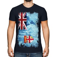 Fiji Grunge Flag Mens T-Shirt Tee Top Viti Football Fijian Gift Shirt