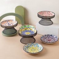 Bohemian Cat Bowl Cat Food Bowl Cat Bowl Pet Cat High-Foot Neck Protection Cat Food Bowl Cat Rice Bo