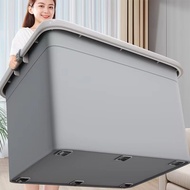 FORYO Plastic Crate Storage Box 35L-300L Transparent/Gray PP Clothes With Wheels Hard Dustproof Wate