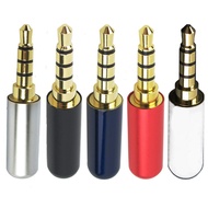 5 Pack 3.5mm 4 Pole Jack Replacement Plug Repair Audio Cable Male Connector 1/8 TRRS (1Tip/2Ring/1Sl