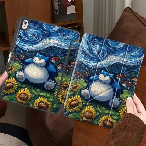 Cute Pokemon Snorlax Tablet Case For Samsung For Galaxy Tab S7 FE S8 S7+ S8+ 12.4 inch S10 S6 Lite 1