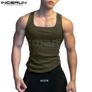 XMAN INCERUN Men's Simple Fitness Solid Sleeveless Tank Top